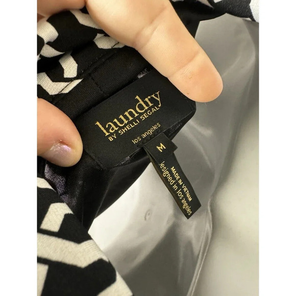 Laundry by Shelli Segal Black AnD White M Wrap Dress Size M Stretch Knit NWT - Picture 5 of 6